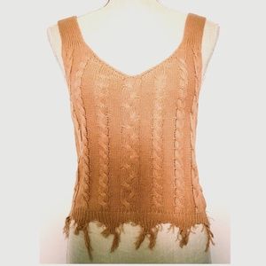 Gilded Intent Cable Knit Sweater Tank Top